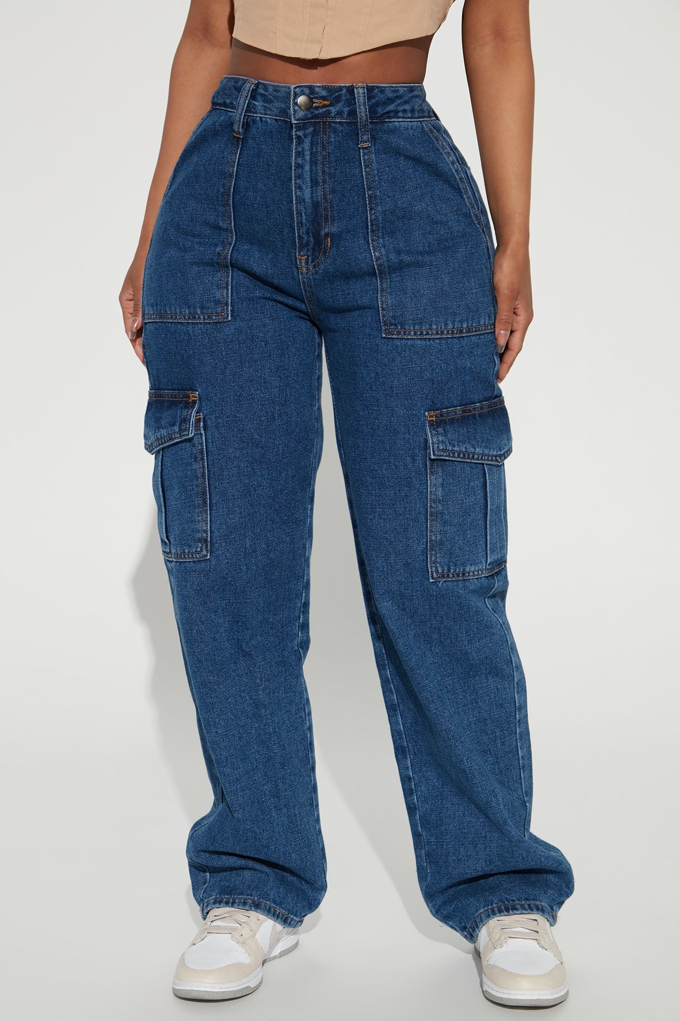 Stretch Cargo Denim Pants