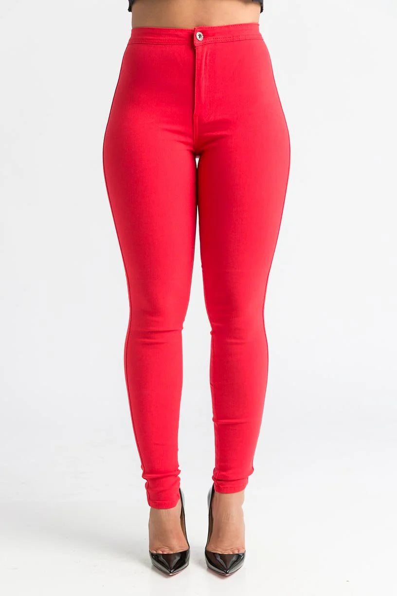 High Waist Stretch Pants (Plus)