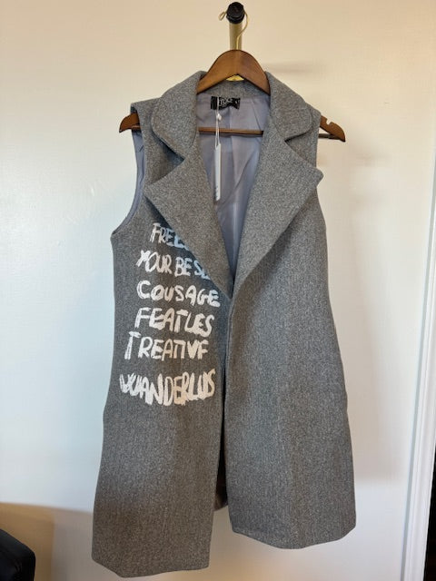 Grey Graphic Vest