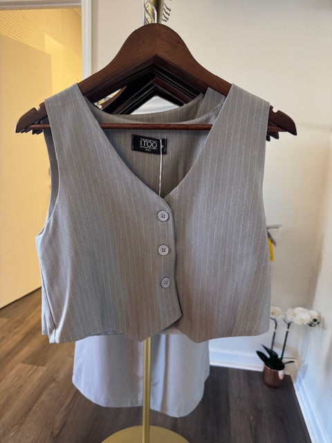 Striped Vest S Grey